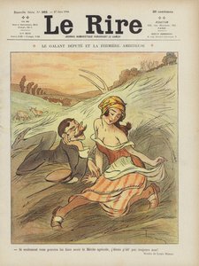Le député galant et la fermière ambitieuse. Illustration pour Le Rire - Louis Morin