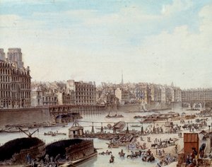 Vie maritime sur les quais du port de Paris en 1782 - Louis Nicolas de Lespinasse