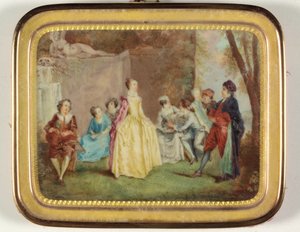 Fête Champêtre (émail) - Louis Nicolas van (manner of) Blarenberghe