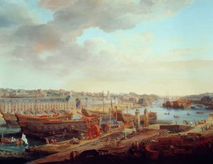 Chantier naval : « La Ville de Brest » (détail) - Louis Nicolas van Blarenberghe