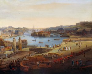 Chantier naval: Le port de Brest (détail) - Louis Nicolas van Blarenberghe