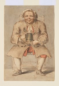 Homme assis avec une chope - Louis Philippe Boitard