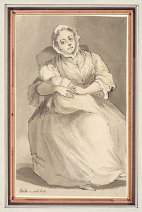 Femme assise et enfant