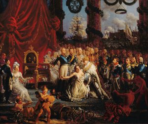 Louis XVIII (1755-1824) aidant la France à se relever, après 1814 - Louis Philippe Crepin