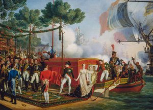 Napoléon Bonaparte et Marie Louise débarquant à Anvers - Louis Philippe Crepin