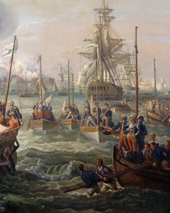 La flotte royale suivant Louis XVI à Cherbourg le 23 juin - Louis Philippe Crepin