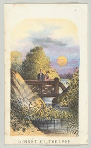 Coucher de soleil sur le lac, de la série, Vues de Central Park, New York, Partie 2 - Louis Prang