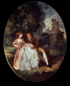 Scène galante (avec Cupidon) - Louis Rolland Trinquesse