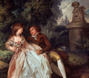 Scène galante (avec Cupidon) (détail) - Louis Rolland Trinquesse