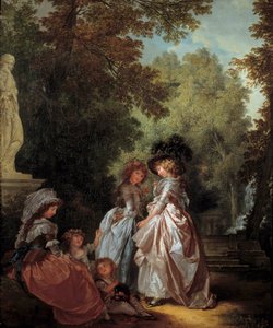 Femmes et enfants dans un parc - Louis Rolland Trinquesse