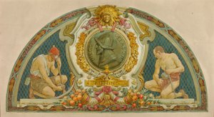 Exploitation minière (étude pour la lunette, Old Senate Office Building) - Louis Schaettle