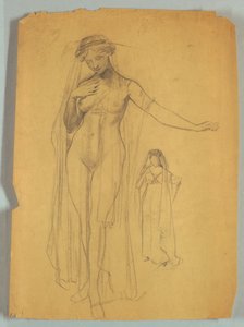 Étude de figure nue voilée