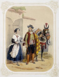 Couple en Espagne - dans "Album du jeune voyageur", illustré par Louis Lassalle - Louis Simon Lassalle