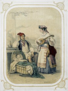 Famille dans le Royaume de Naples, Italie - dans "Album du jeune voyageur", illustré par Louis Lassalle - Louis Simon Lassalle