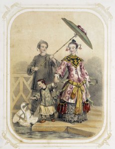 Famille en promenade en Chine - dans "Album du jeune voyageur", illustré par Louis Lassalle - Louis Simon Lassalle