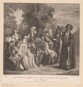 La Doloride affligée de sa barbe vient prier Don Quichotte de la venger (Histoire de Don Quichotte de La Mancha) - Louis Surugue