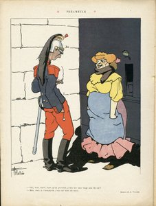 Illustration de Louis Vallet (1856-1940) dans Le Rire, 02/03/12 - Préambule - Armée, Prostitution - Louis Vallet
