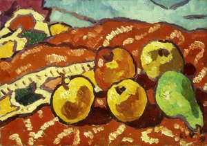 Pommes et draperie