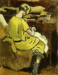 Femme en Jaune Cousant - Louis Valtat