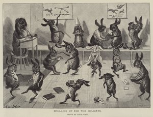 Fin des cours pour les vacances - Louis Wain