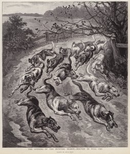 Chiens en pleine course au début de la saison de chasse - Louis Wain