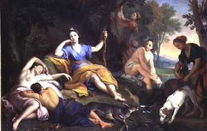 Diane se reposant - Louis de (1654 1733) Boullongne