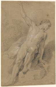 Nu masculin assis sur des rochers - Louis de Boullogne the Younger