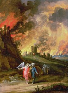 Loth et ses filles quittant Sodome - Louis de Caullery