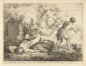 Dieu appelle Caïn à rendre des comptes après avoir tué Abel - Louis de Deyster