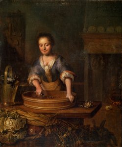 Un cuisinier, peinture hollandaise du 18e siècle - Louis de Moni