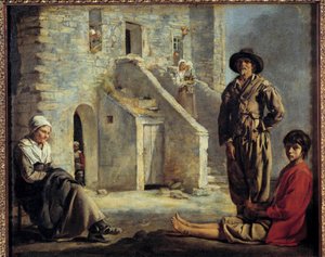 Paysans devant leur maison - Louis le Nain