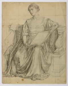 Sans titre (figure allégorique féminine drapée assise)