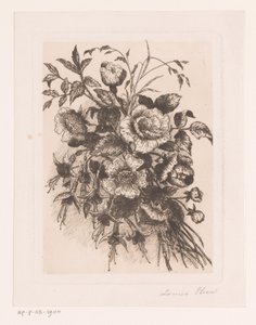 Nature morte de fleurs avec roses et anémones - Louise Elsen (attributed to)