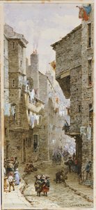 Scène de rue à Édimbourg - Louise Ingram Rayner