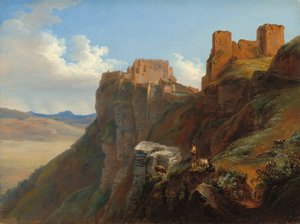 Vue du Castello di San Giuliano, près de Trapani, Sicile - Louise Josephine Sarazin de Belmont