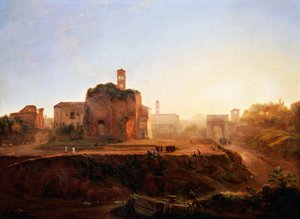 Vue du Forum le soir, par Louise-Josephine Sarazin de Belmont - Louise Josephine Sarazin de Belmont