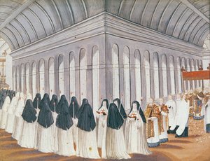 Procession du Saint-Sacrement dans le cloître, de 