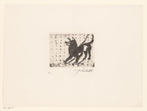 Chien aboyant (Cave Canem) - Lovis Corinth (signed by artist)