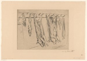 Cochons abattus - Lovis Corinth (signed by artist)