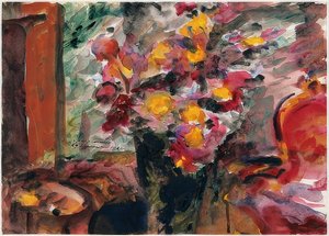 Vase de fleurs sur une table. 1922