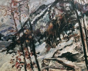 Le Herzogstand au Walchensee sous la neige - Lovis Corinth