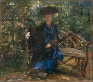 Else Kaumann sur le banc de jardin