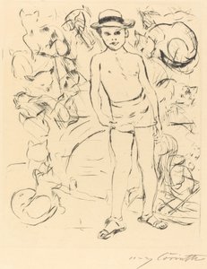 Garçon en Maillot de Bain et Chapeau de Paille - Lovis Corinth