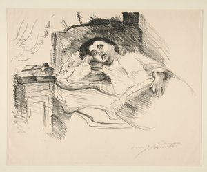Dame reposant au lit - Lovis Corinth
