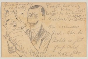 Lovis Corinth à Carl Strathmann : Carte postale - Lovis Corinth