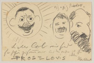 Lovis Corinth à Carl Strathmann : Carte postale, cachet postal du 12 décembre 1902