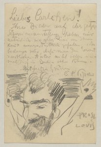 Lovis Corinth à Carl Strathmann : Carte postale, cachet postal du 16 janvier 1903