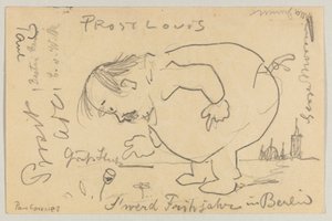 Lovis Corinth à Carl Strathmann : Carte postale, cachet postal 1er avril 1908