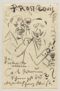 Lovis Corinth à Carl Strathmann : Carte postale, cachet postal du 30 octobre 1907 - Lovis Corinth