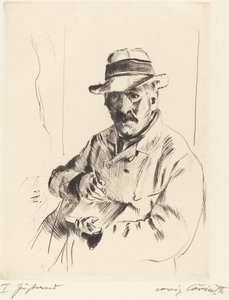 Autoportrait en chapeau de paille - Lovis Corinth
